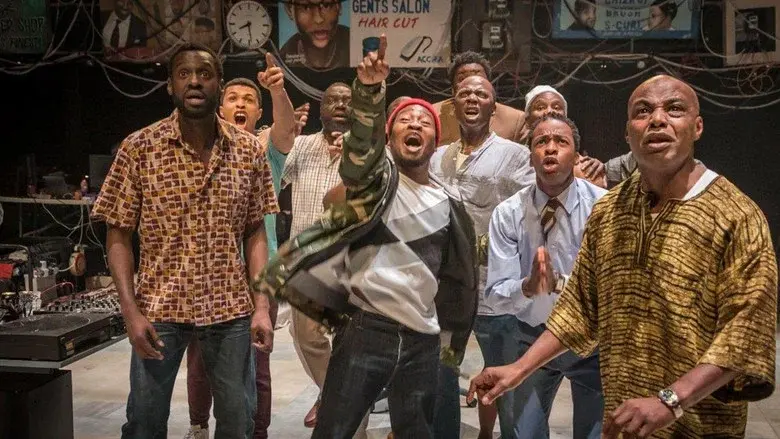 National Theatre Live: Barber Shop Chronicles still 6